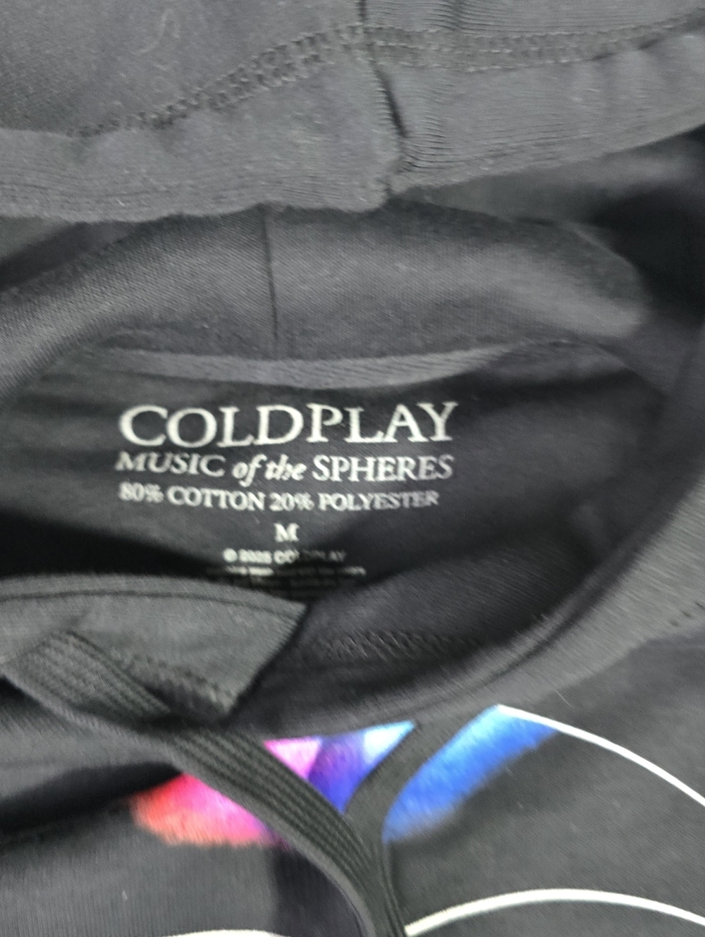 Coldplay Music Of The Spheres Sweatshirt Hoodie Mens Med Black Tour Graphic - Picture 4 of 10